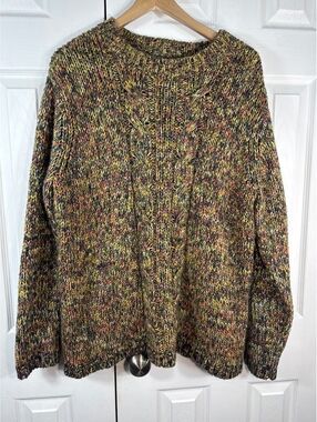 Cotton Traders Mustard Multicolor Acrylic Knit Sweater UK Size 22 / US 18
